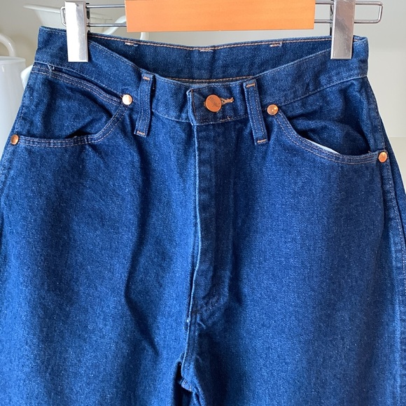 Vintage 80’s WRANGLER High Waist Jeans Size 7/8 x 32 Blue Denim. - Picture 5 of 15